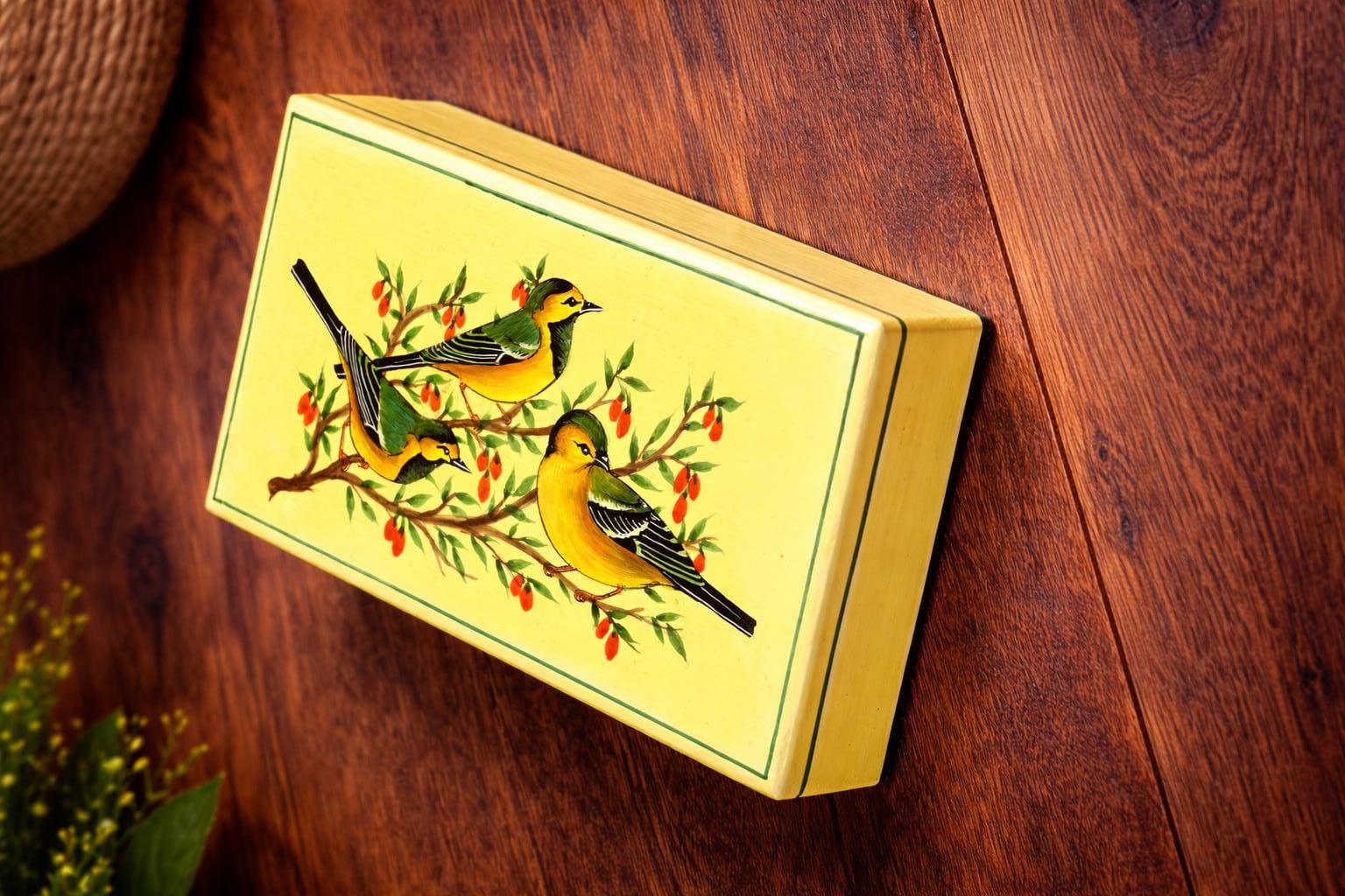 Papier mache box ,Wooden jewellery box, handmade trinket box, unique jewellery 